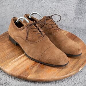 Aldo Men's Dress Shoes Cap Toe Oxford Size 10 Brown Suede